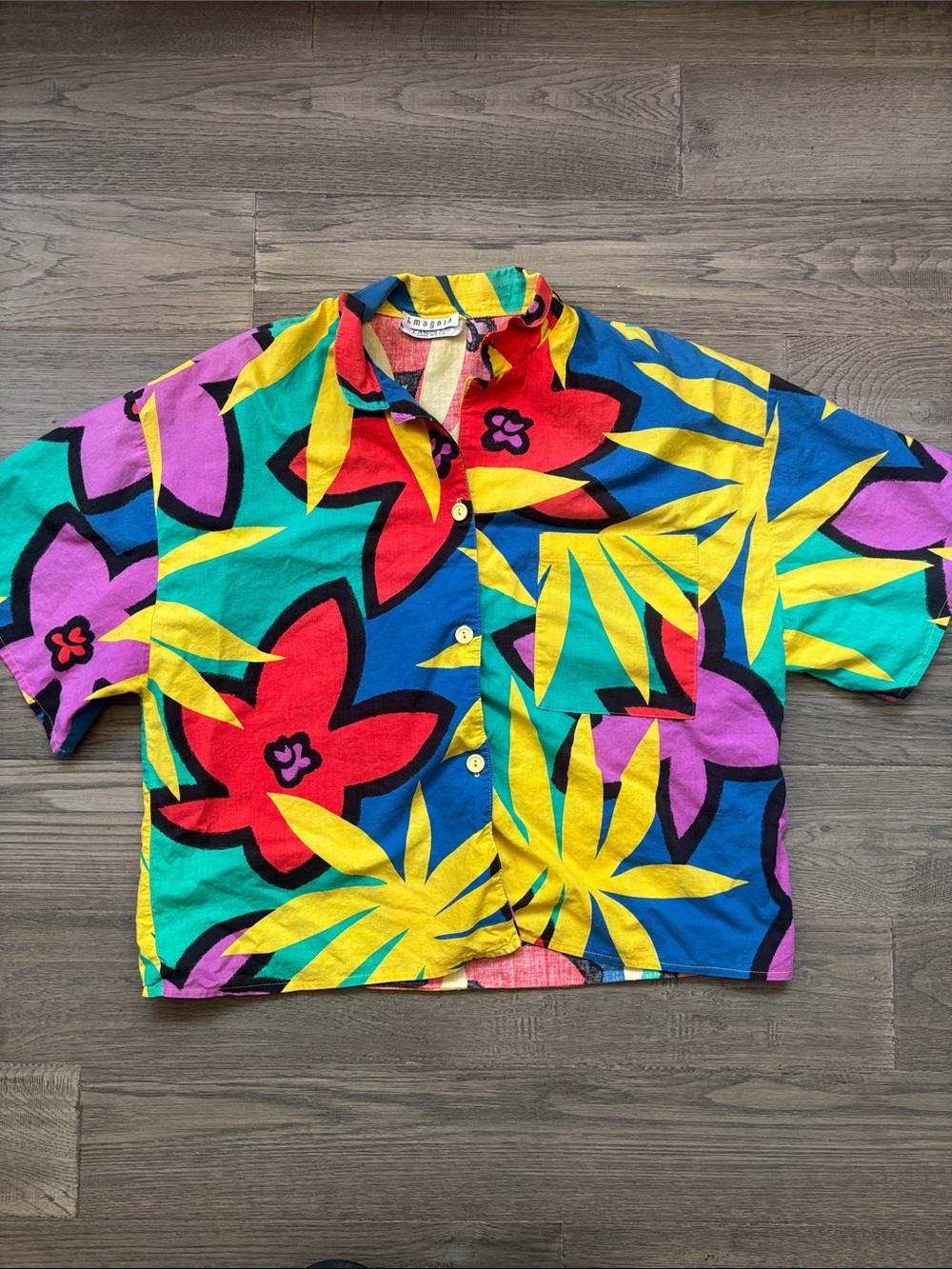 Vintage Harbour Casuals Ltd | Multi-color Bright Floral Camp Shirt Medium